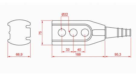 REMOTE CONTROL SWITCH SET 2 BUTTONS IN HOUSING WITHOUT CABLE