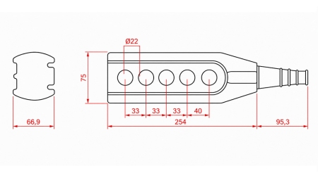 REMOTE CONTROL SWITCH SET 4 BUTTONS IN HOUSING WITHOUT CABLE