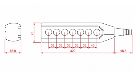 REMOTE CONTROL SWITCH SET 6 BUTTONS IN HOUSING WITHOUT CABLE