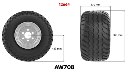 19.0/45-17 PNEUMATIIKKIA AW708 14PL RENGAS 16,00X17