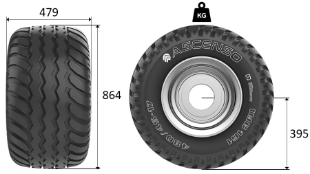 19.0/45-17 PNEUMATICO AW708 14pl CON BORDO 16,00X17