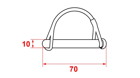 OREPINNE M/LÅSEFJÆR SETT Φ 10/70 MM (5 STK)