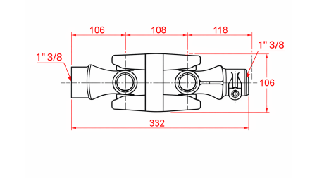 GIUNTO CARDANICO DOPPIO CAT.6 (332 mm)
