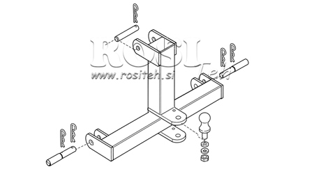 TOWING HOOK FOR THREE-POINT HITCH CAT.1