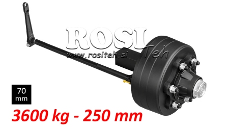 POLOOSA S BRZDAMI - 3600 kg (6 ŠROUBŮ) - 250 mm