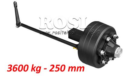 POLUOSOVINA S KOČNICAMA - 3600 kg (6 VIJAKA) - 250 mm