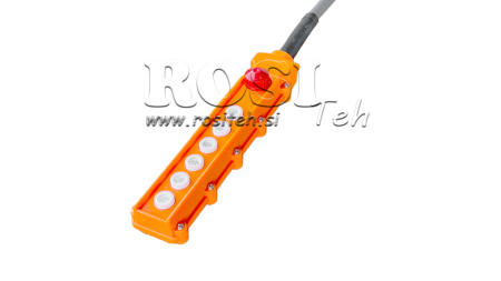 TELECOMANDO 6 TASTI + INTERRUTTORE DI EMERGENZA IN CUSTODIA CON CAVO