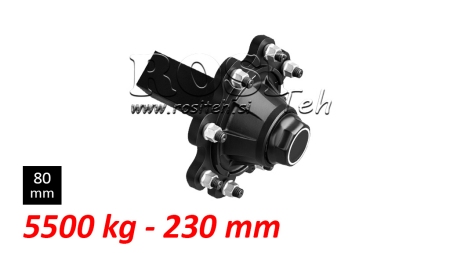 FÉLTENGELY FÉK NÉLKÜL - 5500 kg (8 CSAVAR) - 230 mm