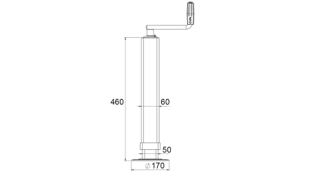 GWINTOWANA NOGA PODPOROWA (WYSOKOŚĆ 460 mm - SKOK 320 mm) - 800 kg