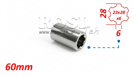 ZAPFWELLENADAPTER HÜLSE 23x28x6 (6 VERZAHNUNGEN) (60 mm)
