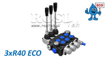 HIDRAVLIČNI ROČNI VENTIL – RAZVODNIK 3-SEKCIJSKI 3xR40 ECO