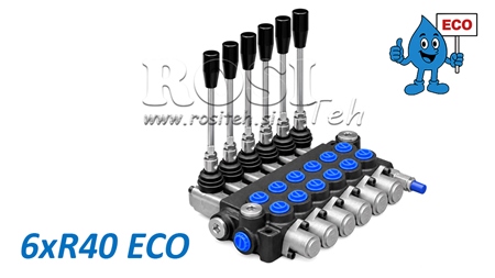 HIDRAVLIČNI ROČNI VENTIL – RAZVODNIK 6-SEKCIJSKI 6xR40 ECO