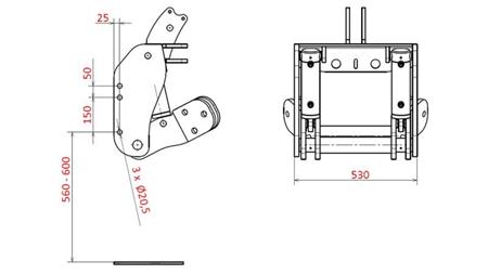 YHTEENSOPIVA SARJA ETUAKSELIN HYDRAULIIKALLE TRAKTORILLE 1500kg