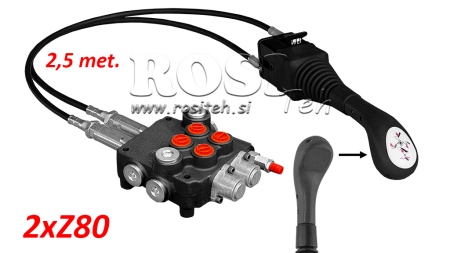 JOYSTICK ΧΩΡΙΣ ΚΟΥΜΠΙ - ΚΑΛΩΔΙΟ BOWDEN 2,5 m + ΥΔΡΑΥΛΙΚΗ ΒΑΛΒΙΔΑ 2xZ80