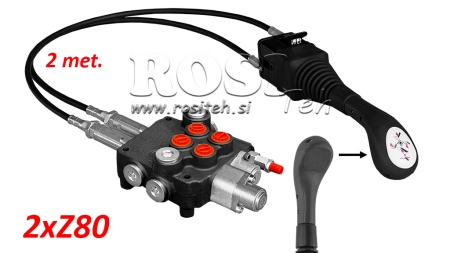JOYSTICK ΧΩΡΙΣ ΚΟΥΜΠΙ - ΚΑΛΩΔΙΟ BOWDEN 2 m + ΥΔΡΑΥΛΙΚΗ ΒΑΛΒΙΔΑ 2xZ80 + ΛΕΙΤΟΥΡΓΙΑ ΠΛΕΥΣΗΣ