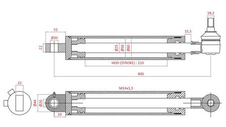 CYLINDRE DE DIRECTION HYDRAULIQUE FIAT-NEW HOLLAND OEM-5113093, 5113130, 5113131, 5123968, 5125260, 5140