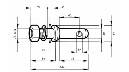 MOUNTING WEDGE fi28mm WITH THREAD M 22x1.5