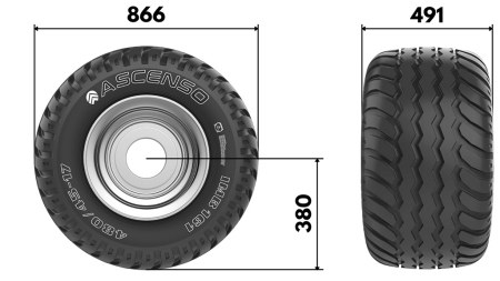 19.0/45-17 PNEUMATIKA AW708 14PL S DISKEM 16,00X17