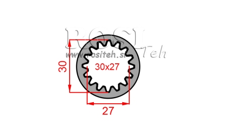 KARDANADAPTER BØSNING 30x27 (16 SPLINES) (50 mm)
