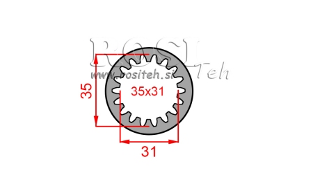 ADAPTADOR CARDÃ BUCHA 35x31 (18 ESTRIAS) (50mm)