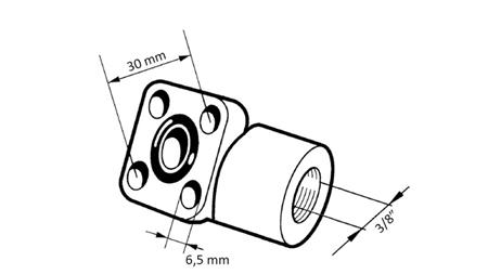 CONEXIUNE ȚEAVĂ 3/8 - FLANȘĂ DREAPTĂ BOSCH fi 30