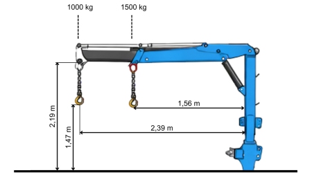 ТРИТОЧКОВ КРАН ЗА ТРАКТОР – ХИДРАВЛИЧНО РАМО 1200 KG