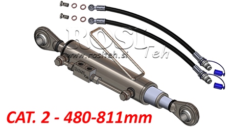 TELESCOPIC HYDRAULIC TOP LINK STANDARD - CAT. 2 (45-95 HP) - 480-811 mm (25,4/25,4 mm)