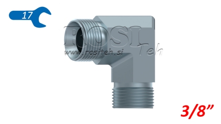 HYDRAULICKÝ ELBOW 90° BSP KRÁTKÝ MUŽSKÝ-MUŽSKÝ 3/8