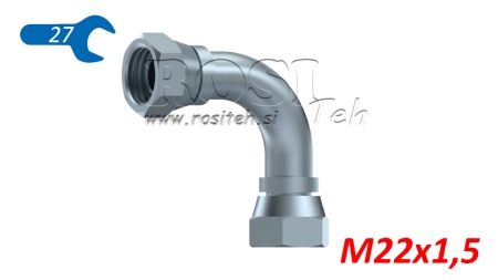 HYDRAULISK BEND 90° HUN-HUN M22X1.5