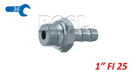 HYDRAULISCHE MANNELIJKE AANSLUITING 1 VOOR RUBBER SLANG Φ 25