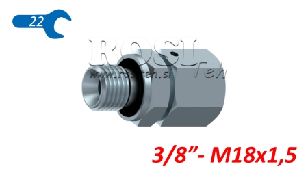 HYDRAULISK DVO-VIJAČNIK UVOJNI VIJAČNI SPOJ AOVR ED BSP3/8 - M18X1,5