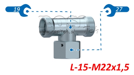 HIDRAVLIČNI T KOM L-15 Z VRTLJIVO MATICO CENTRALNO M22x1,5