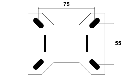 KOŁO 100mm Z FIXOWANĄ PODSTAWĄ