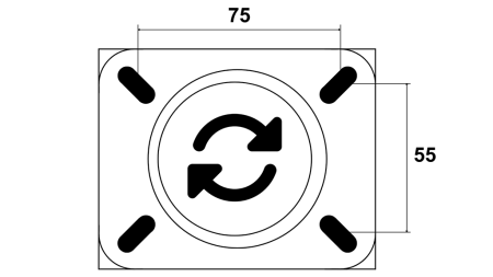 KOŁO 100mm Z OBROTOWĄ PODSTAWĄ