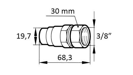 RASK KOBLING GRAVEMASKIN FFH HANN 3/8