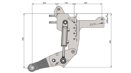 UNIVERSAL KIT FRONT HYDRAULICS CAT. 1 - PROFI STANDARD FOR TRACTOR 800 KG (RAL OF YOUR CHOICE)