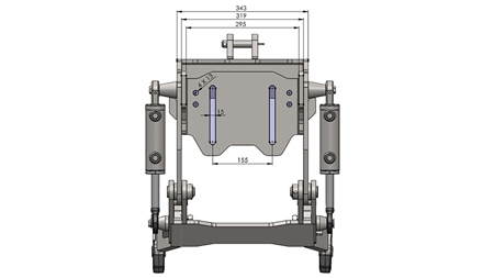 UNIVERSAL KIT FRONT HYDRAULICS CAT. 1 - PROFI STANDARD FOR TRACTOR 800 KG (RAL OF YOUR CHOICE)