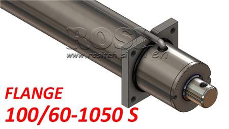 hydraulický válec s montážní deskou a trubkami 100/60-1050