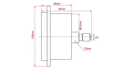 MANÓMETRO DN100 TRASERO 0 - 16 BAR - 1/2