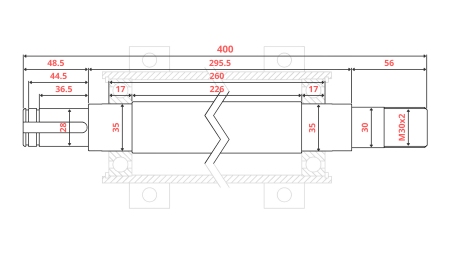 ÖNTVÉNY KÖRFŰRÉSZ TENGELY 400MM (JOBB MENET)