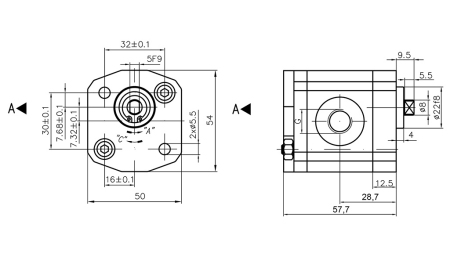 HYDRAULIKPUMPE 00A0.5X033 GR.0 - 0,5cc - VENSTRE
