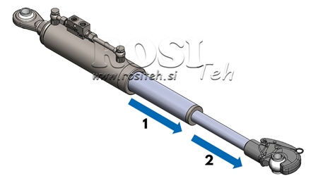 TELESCOPIC HYDRAULIC TOP LINK WITH HOOK - CAT. 2 (45-95 HP) - 480-697 mm (25,4 mm)
