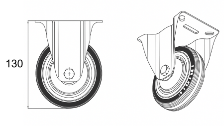 KOŁO 100mm Z FIXOWANĄ PODSTAWĄ