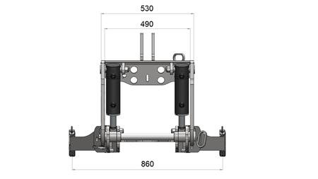 UNIVERSAL KIT FRONT HYDRAULICS CAT. 2 FOR TRACTOR 1500 KG (RAL OF YOUR CHOICE)