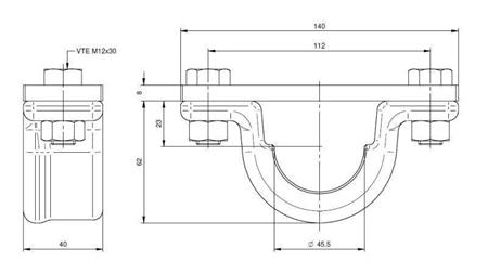 UCHWYT CYLINDRA TELESKOPOWEGO FI45-A