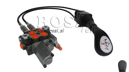 JOYSTICK OHNE TASTE MIT ROLLE 2 m UND HYDRAULIKVENTIL 2xP40 l. SCHWIMMENDE