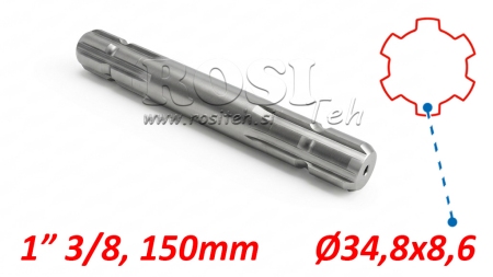 P.T.O. ADAPTER 13/8 BEGGE SIDENE L=200