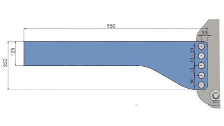 UNIVERZALNO VPETJE (950mm) ČELNE HIDRAVLIKE KAT.2 - KAT.3 ZA TRAKTOR