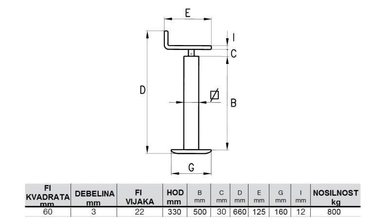 RUUVITUKIJALKA (KORKEUS 660mm - ISKU 330mm) - 800KG