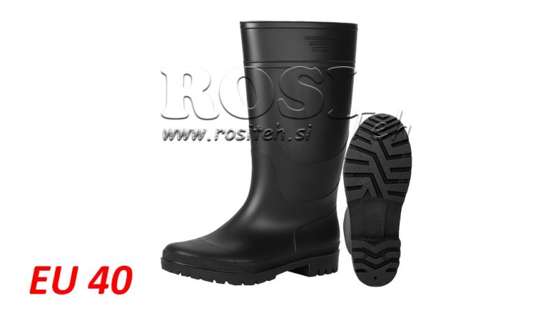 BLACK RUBBER BOOTS size 40